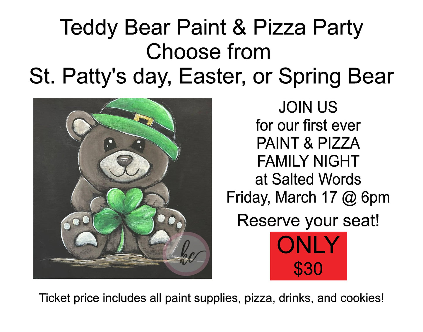 March 17 - Friday Family Night Teddy Bear @ Salted Words